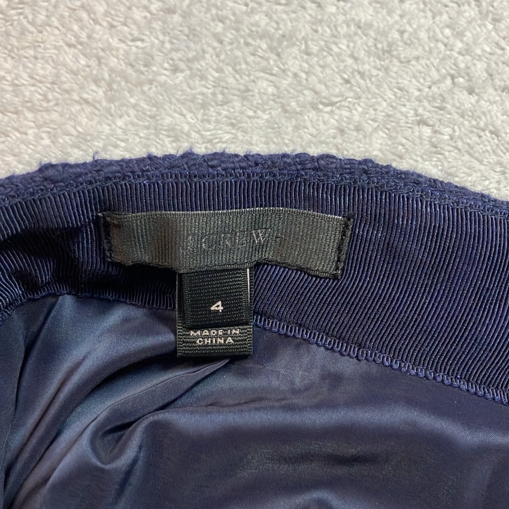 J Crew navy tweed fringe pencil skirt - Picture 5 of 8